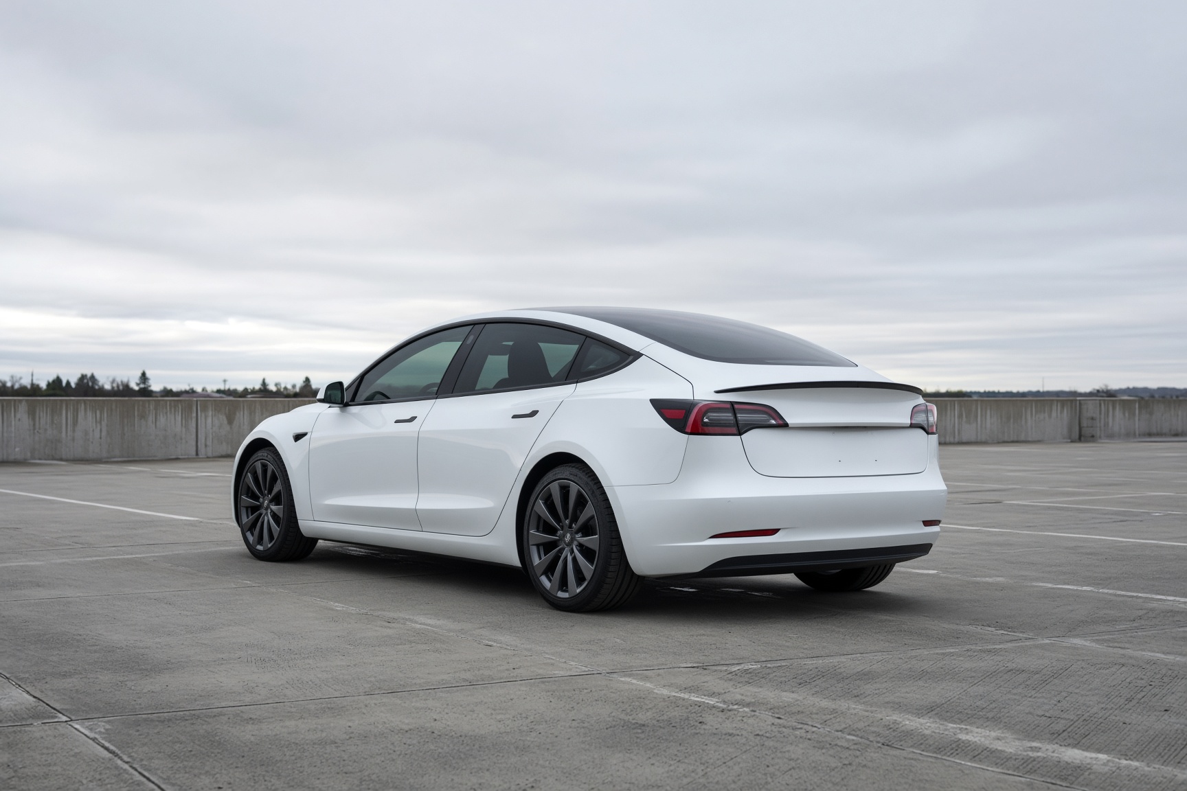 White Tesla Model 3 with ceramic tint